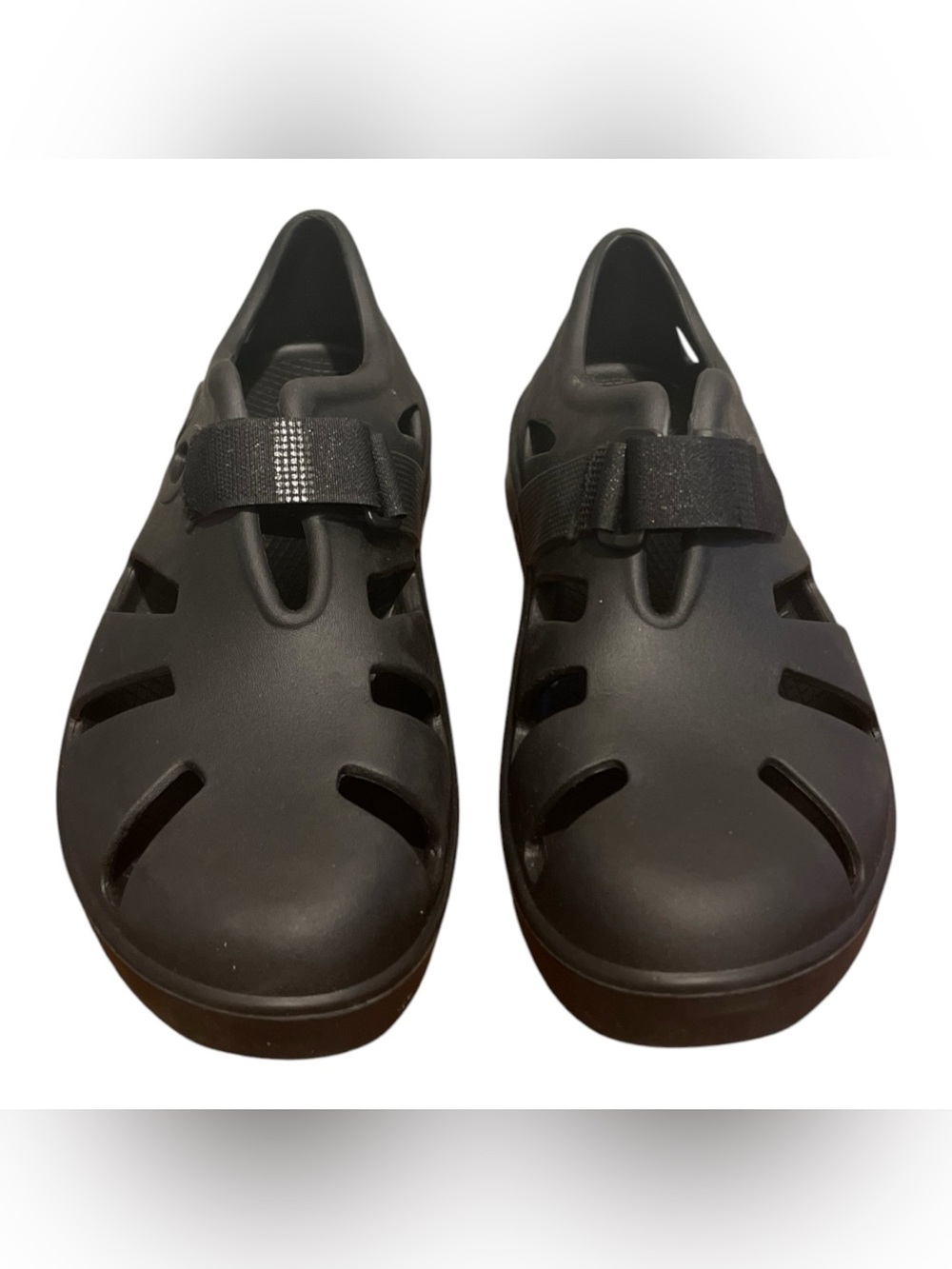 New OOFOS Men's Black Boat Shoes with Ventilation Cutouts Sz 10